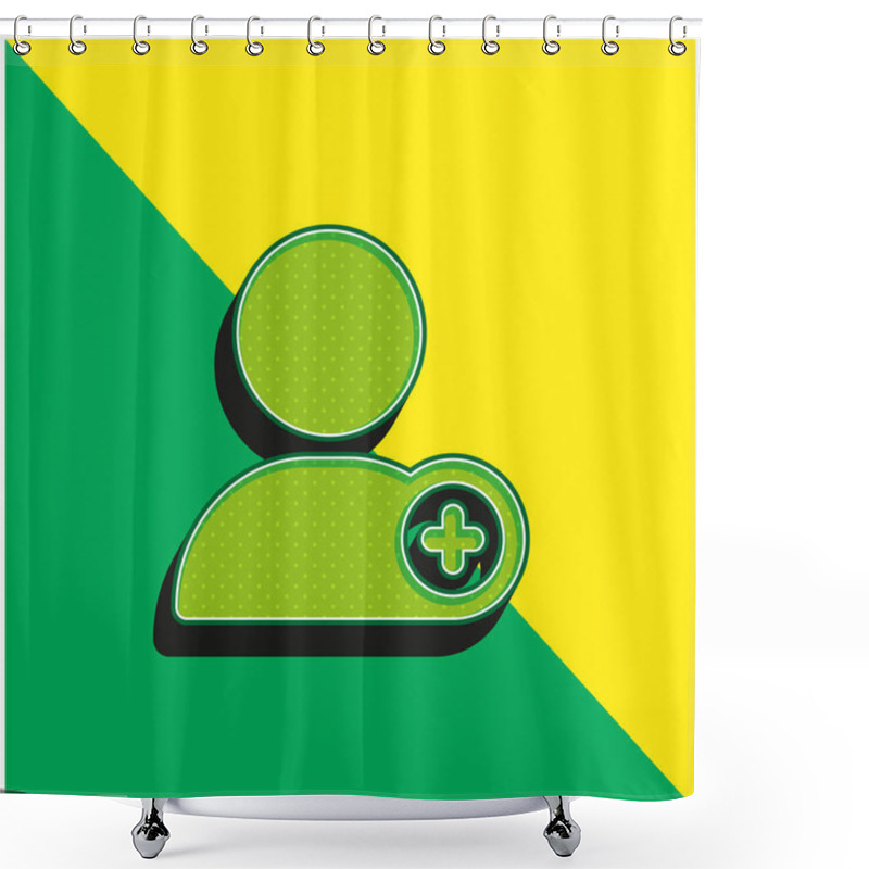 Personality  Add User Green And Yellow Modern 3d Vector Icon Logo Shower Curtains