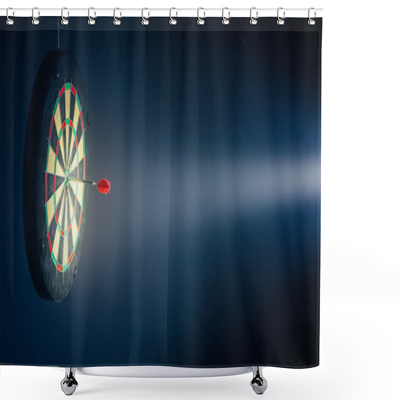 Personality  Darts Board Illuminated With A Spotlight Shower Curtains