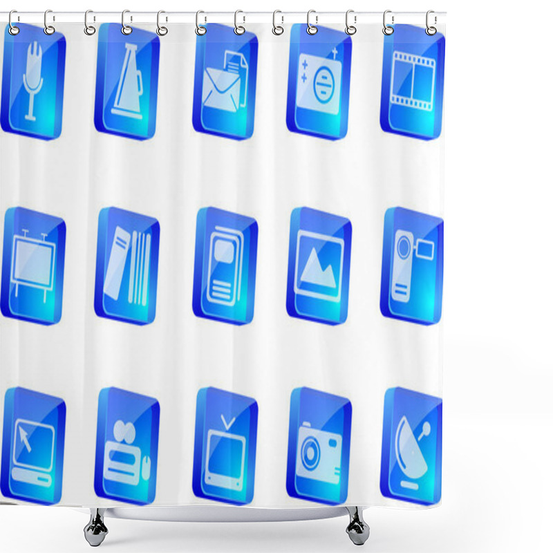 Personality  Media And Publishing Icons Shower Curtains