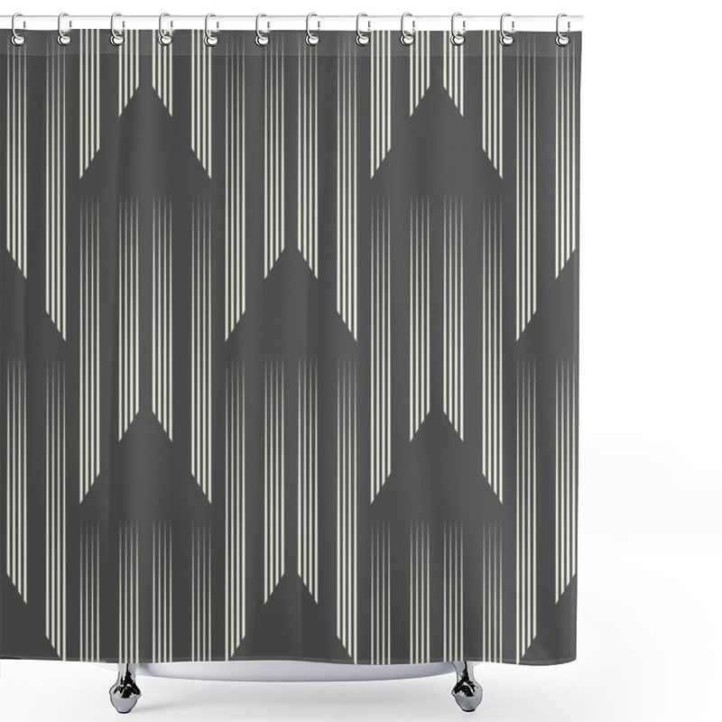 Personality  Abstract Vertical Stripe Ornament. Endless Triangle Wallpaper Shower Curtains