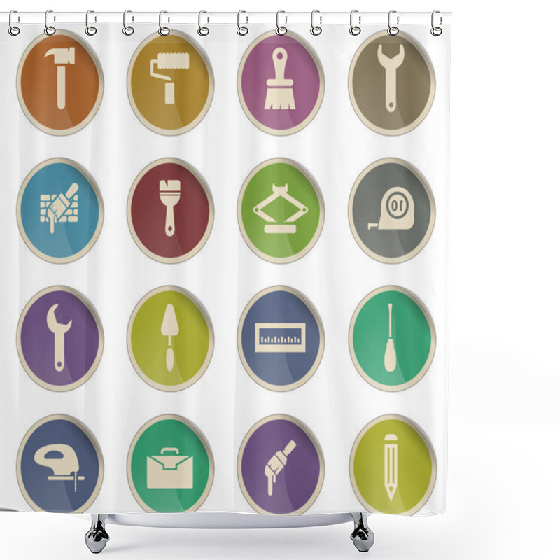 Personality  Work Tools Icon Set Shower Curtains