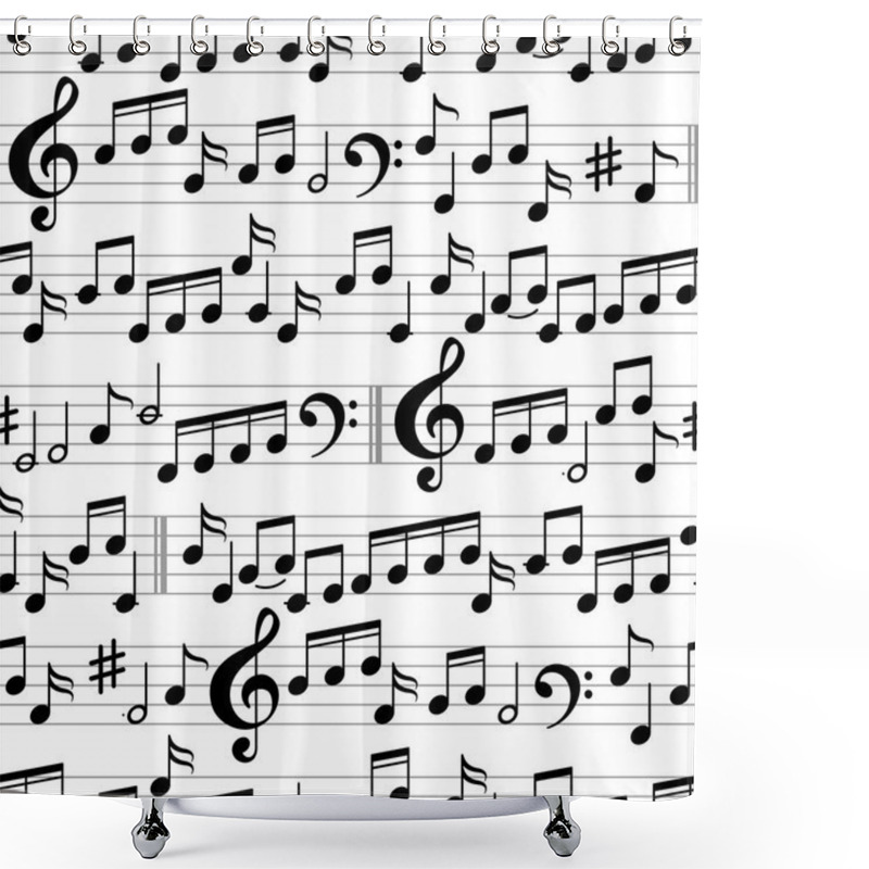 Personality  Pattern With Notes And Clefs Shower Curtains