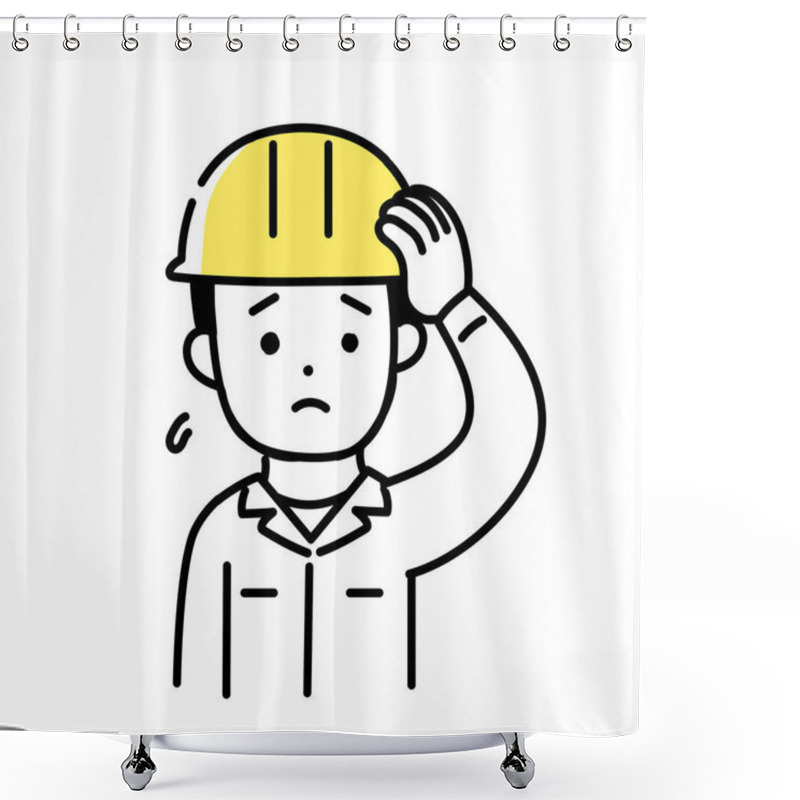 Personality  Illustration Series Of Cute Person_Mal Worker _ In Trouble Shower Curtains