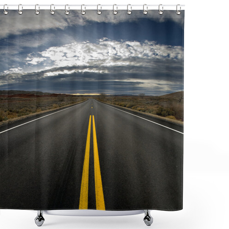 Personality  Lost Highway - Vertical Version Shower Curtains