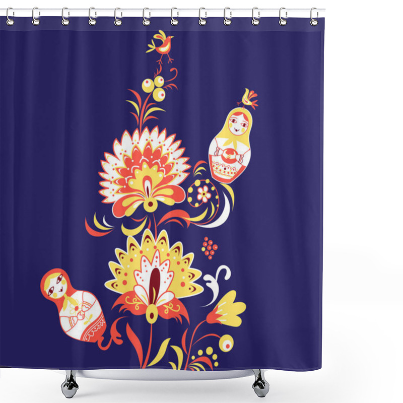 Personality  Russian Design Background Shower Curtains