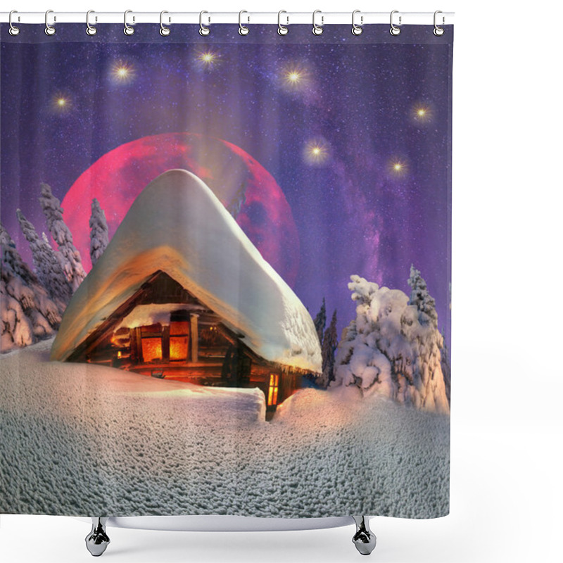 Personality  Fairy House In Mountains Shower Curtains