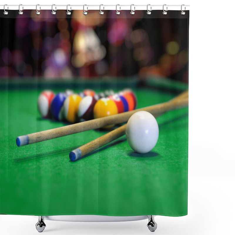 Personality  Billiards Shower Curtains