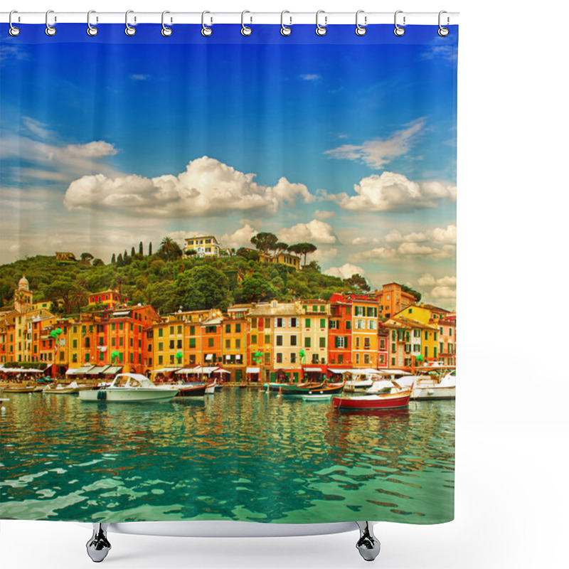 Personality  Portofino Village On Ligurian Coast Shower Curtains