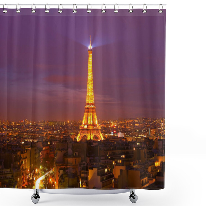 Personality  Eiffel Tower Light Performance Show Shower Curtains