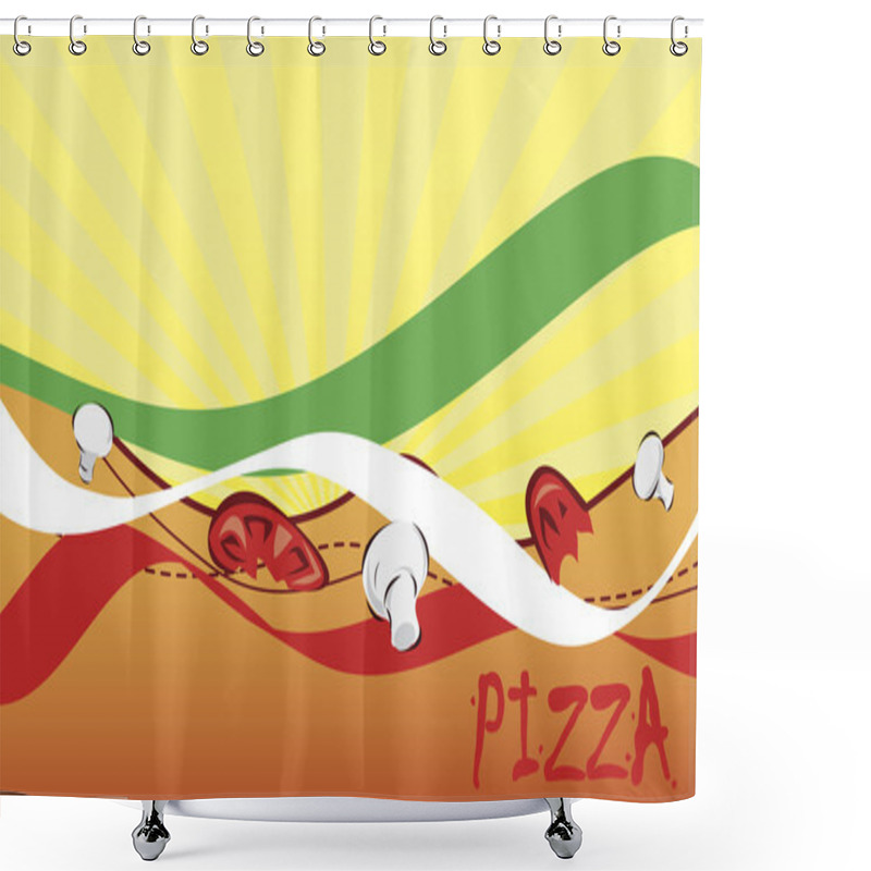 Personality  Banner For Pizzeria Shower Curtains