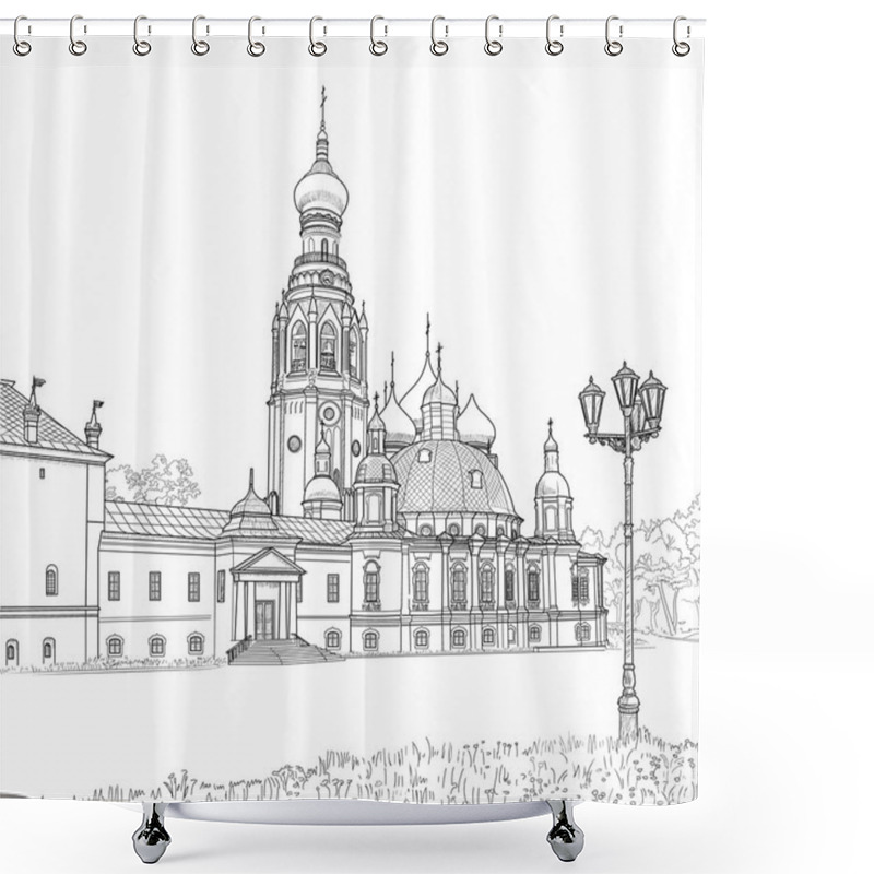 Personality  Sketch Of The Resurrection Cathedral Shower Curtains