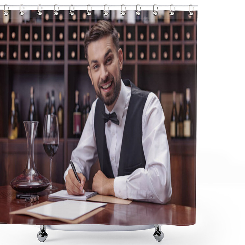 Personality  Sommelier Tasting Wine Shower Curtains