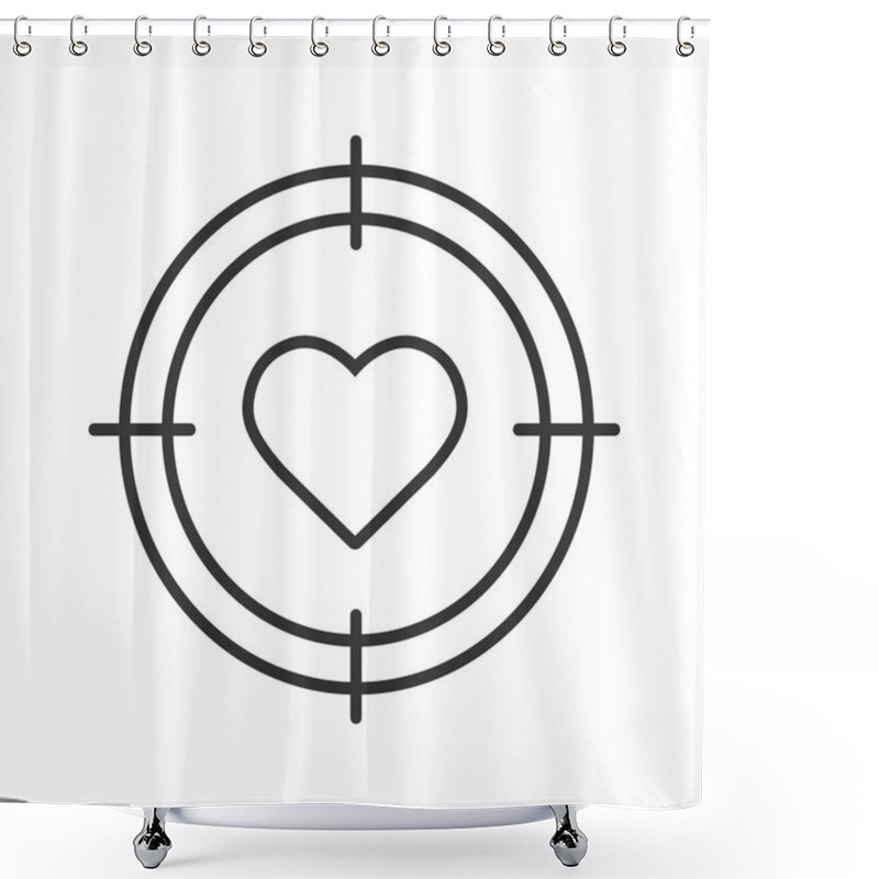 Personality  Aim On Heart Icon Shower Curtains