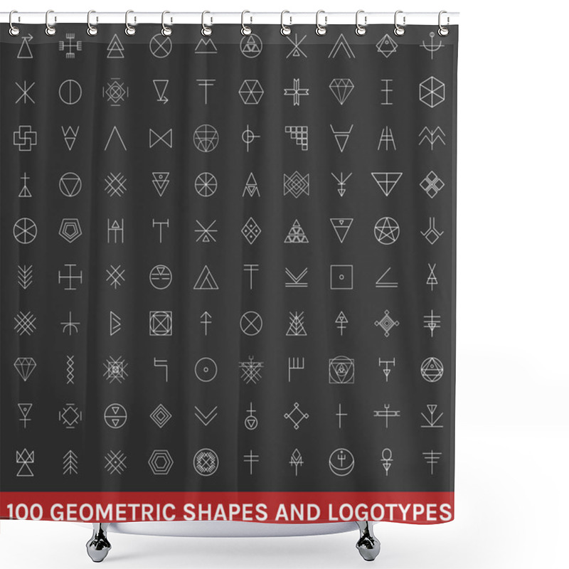 Personality  Set Of 100 Geometric Hipster Shapes Shower Curtains