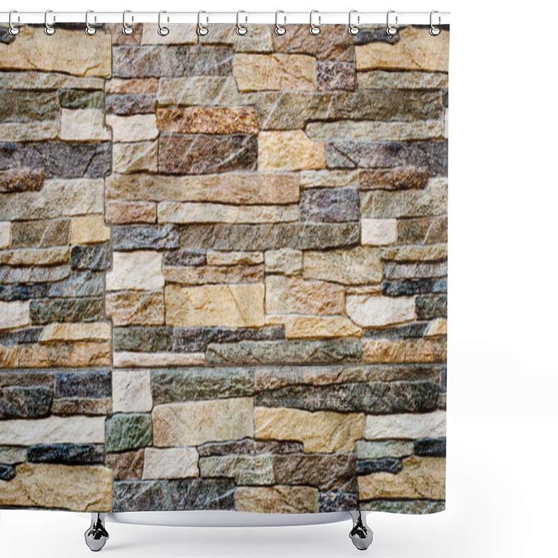 Personality  Modern Stone Wall Background Texture Shower Curtains