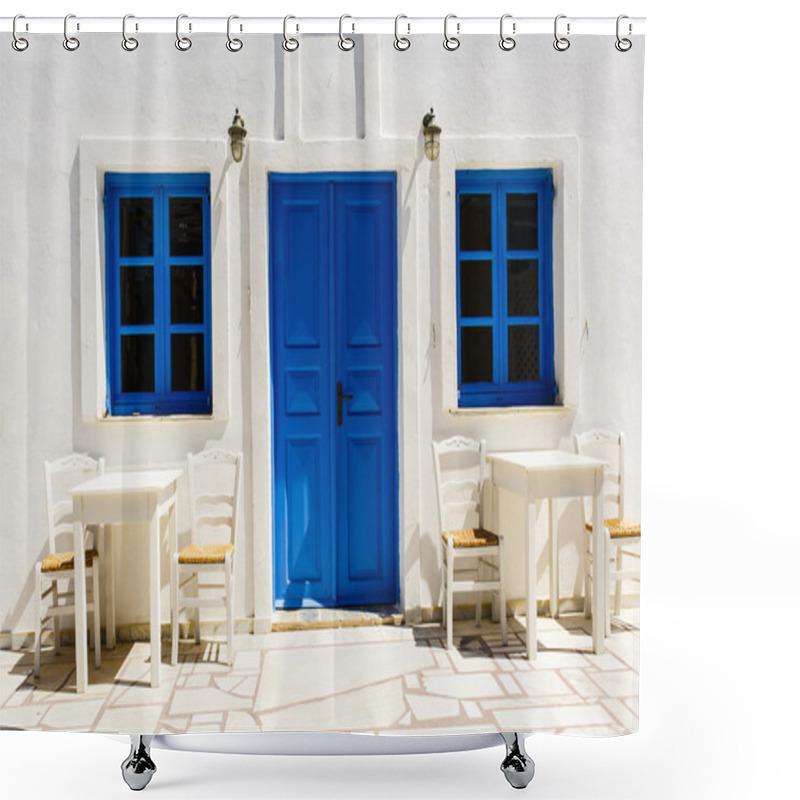 Personality  Oia Typical Architecture Shower Curtains