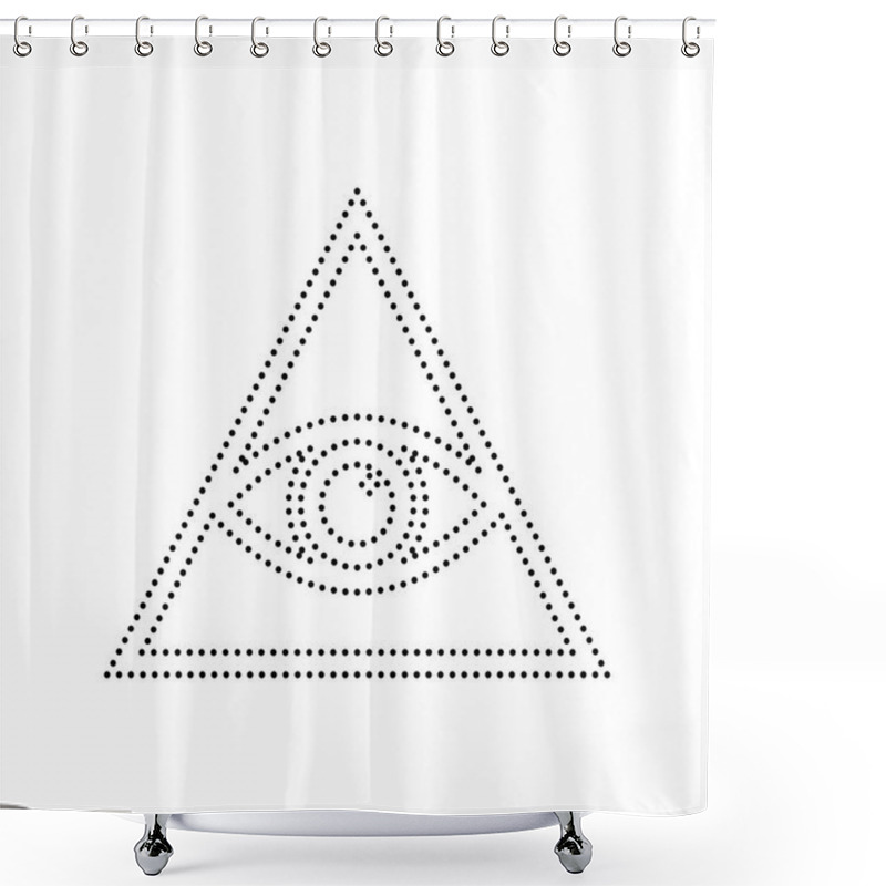 Personality  All Seeing Eye Pyramid Symbol. Freemason And Spiritual. Vector.  Shower Curtains