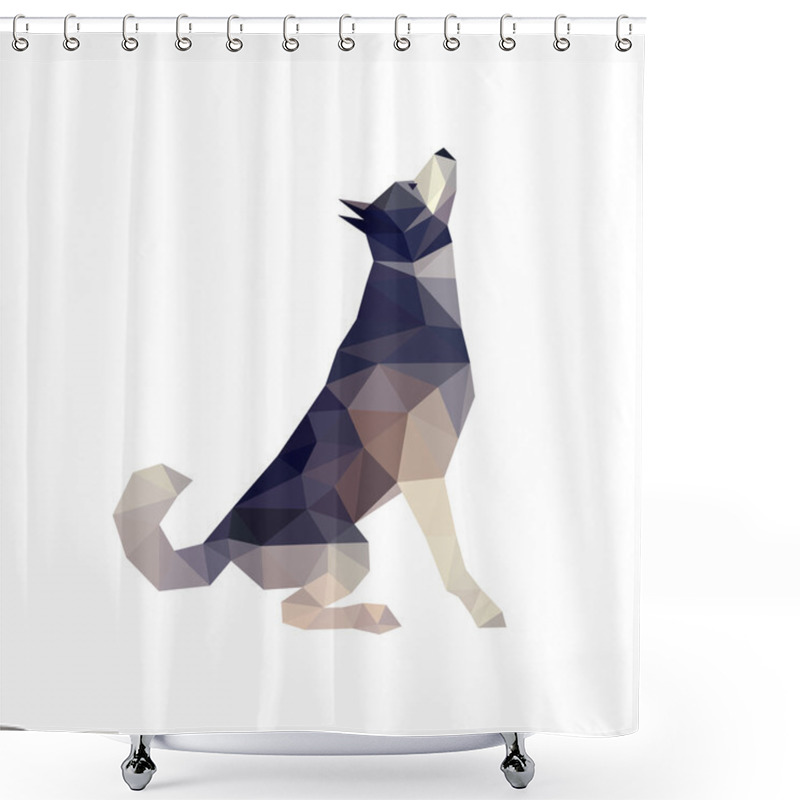 Personality  Husky Dog Illustration Shower Curtains