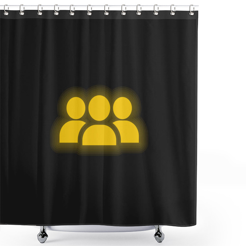 Personality  Audience Yellow Glowing Neon Icon Shower Curtains