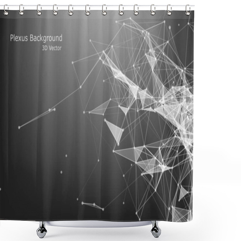 Personality  Abstract Vector Illuminated Particles And Lines. Plexus Effect W Shower Curtains