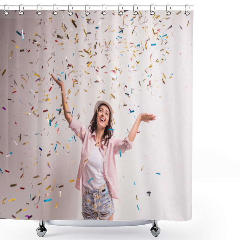 Personality  Happy Woman Shower Curtains