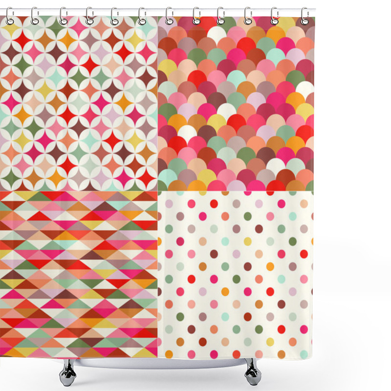 Personality  Abstract Geometric Patterns Shower Curtains