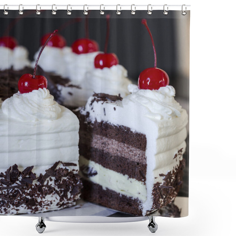 Personality  Black Forest Cake Shower Curtains