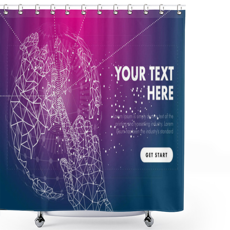 Personality  Touch The Future. Innovations Systems And Intellectual Technologies In Big Data. Abstract Illustration In Programming Structure.  Shower Curtains