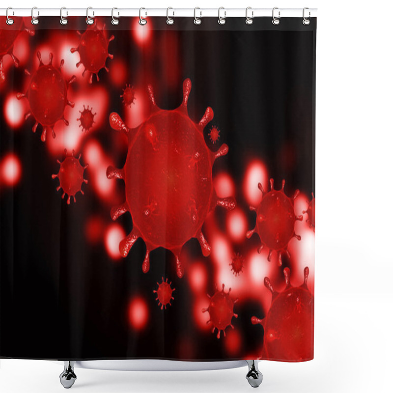 Personality  Close Up Virus Abstract Bacteria Background Shower Curtains