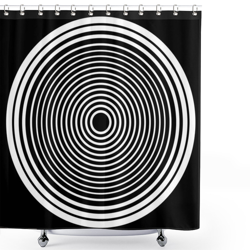 Personality  Concentric Rings Circular Pattern Shower Curtains