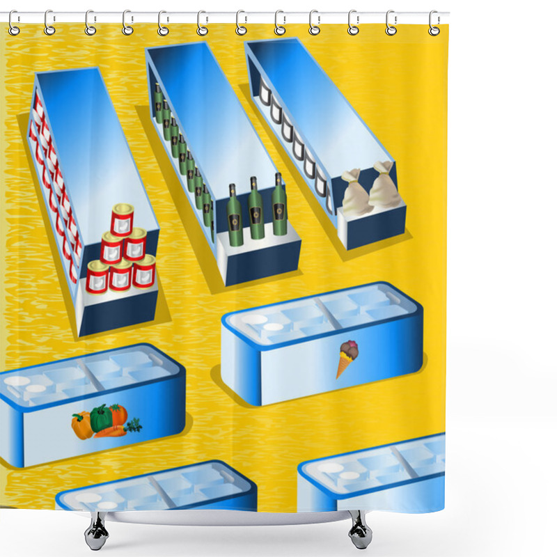 Personality  Supermarket Shower Curtains