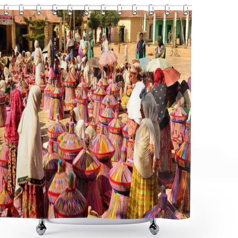 Personality  ETHIOPIA,AXUM, Weekly Basket Market Shower Curtains