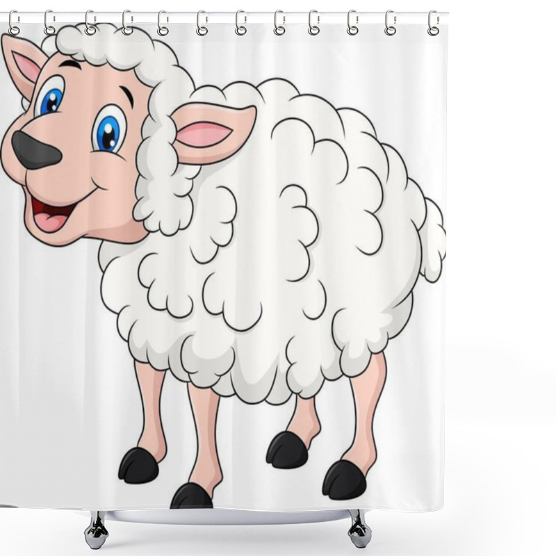 Personality  Cute Sheep Animal Cartoon Illustration Shower Curtains