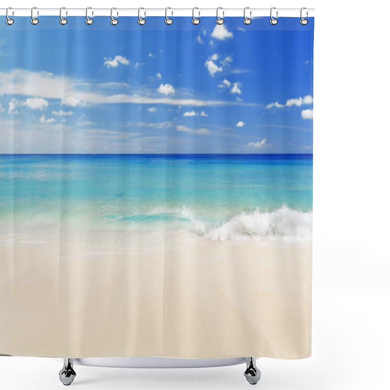 Personality  White Sand Beach Shower Curtains