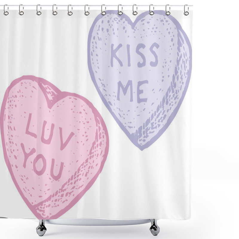 Personality  Candy Hearts Shower Curtains