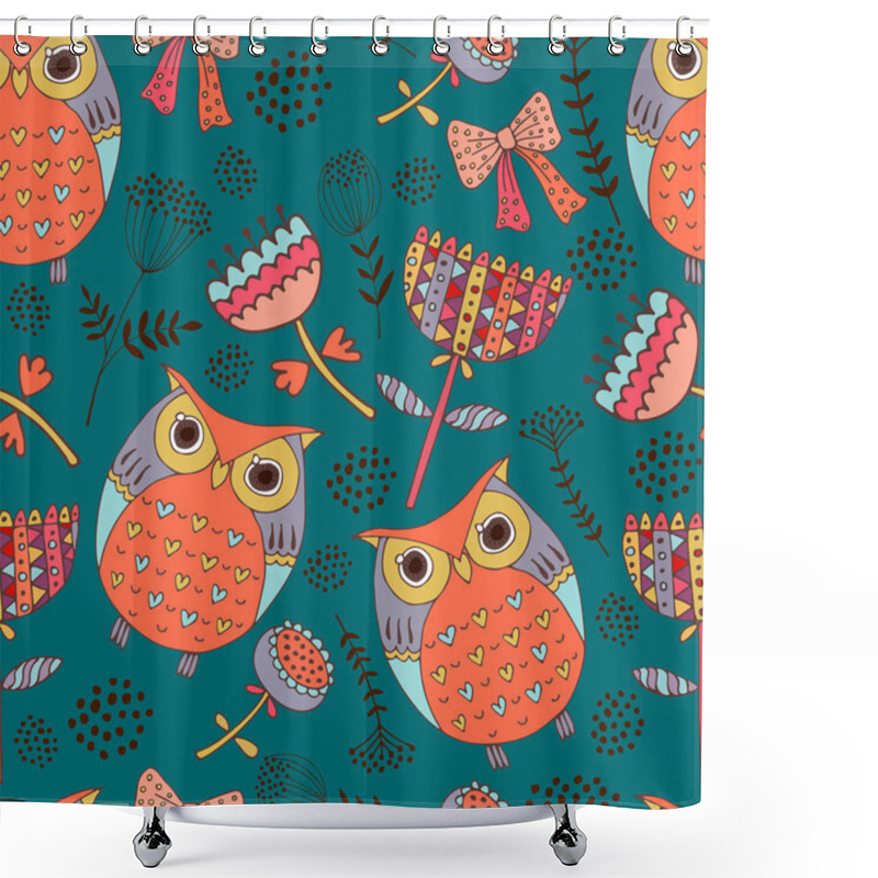 Personality  Background With Owls Shower Curtains