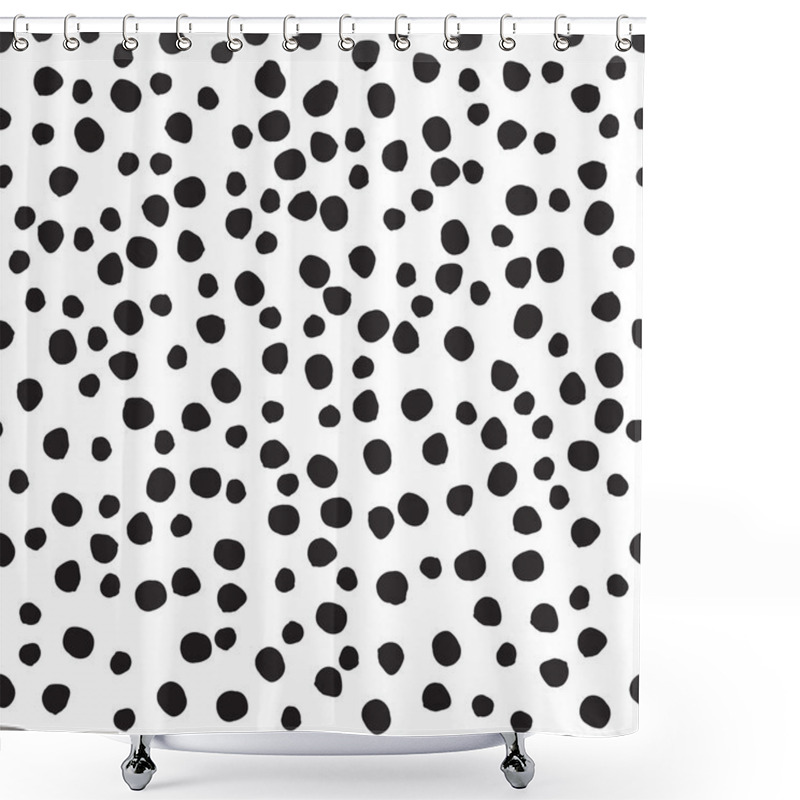 Personality  Hand Drawn Polka Dot Texture Shower Curtains