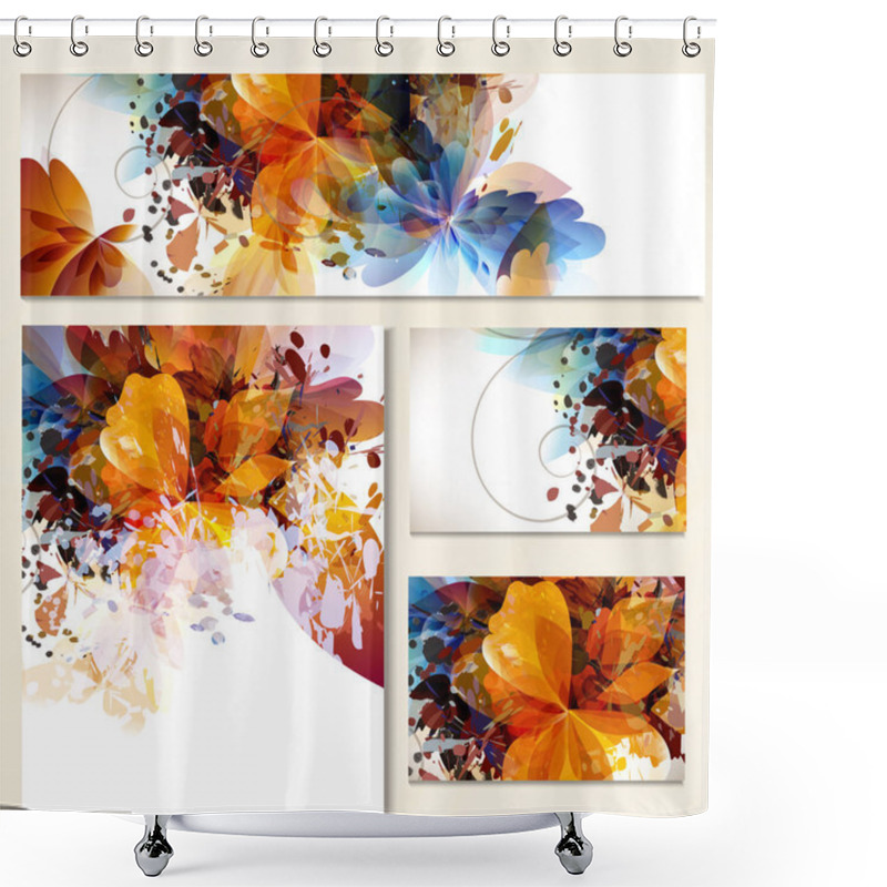 Personality   Floral Identity Templates With Abstract Foliage For Design Shower Curtains