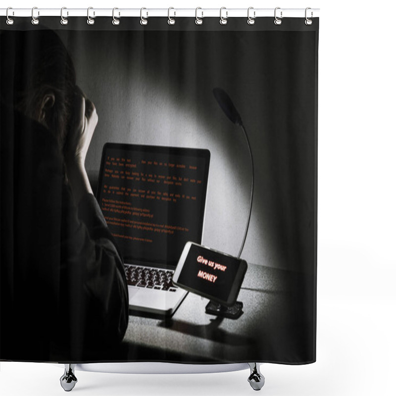 Personality  WannaCry Ransomware Attack On Desktop Screen, Notebook And Smart Shower Curtains