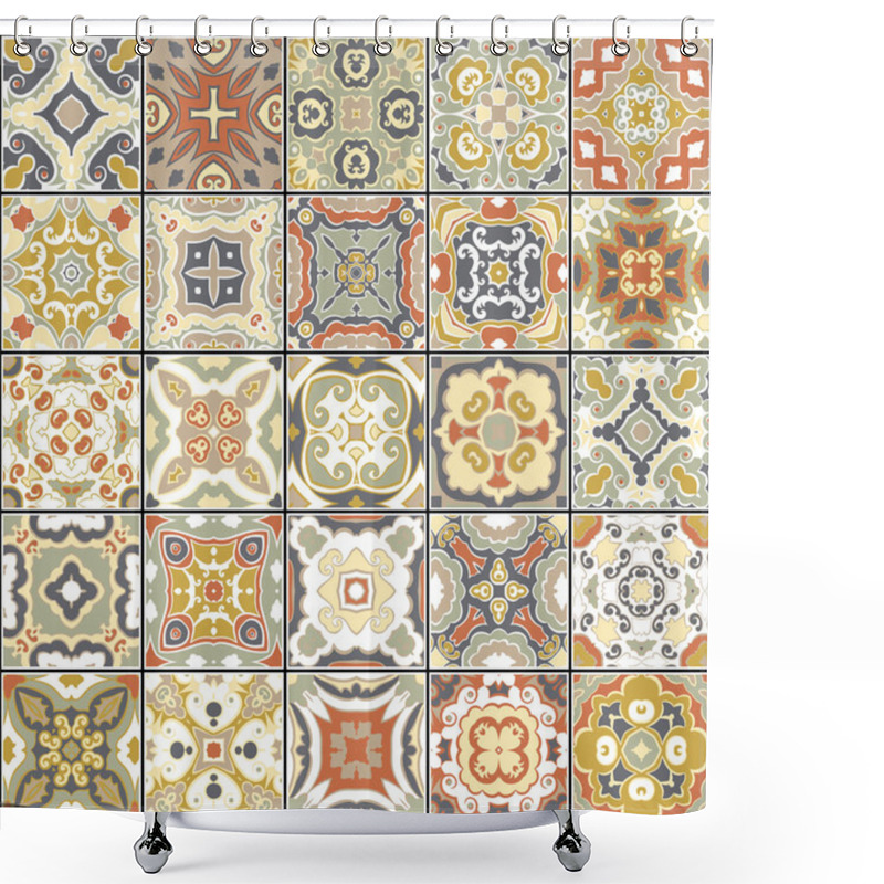 Personality  Collection Of Ceramic Tiles Shower Curtains