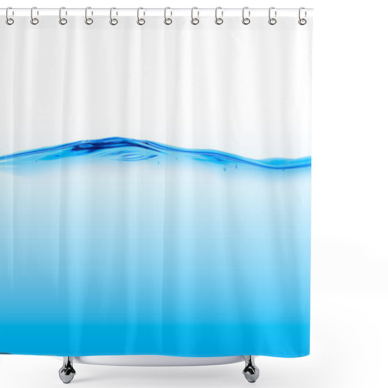 Personality  Fresh Water. Blue Waterline Shower Curtains