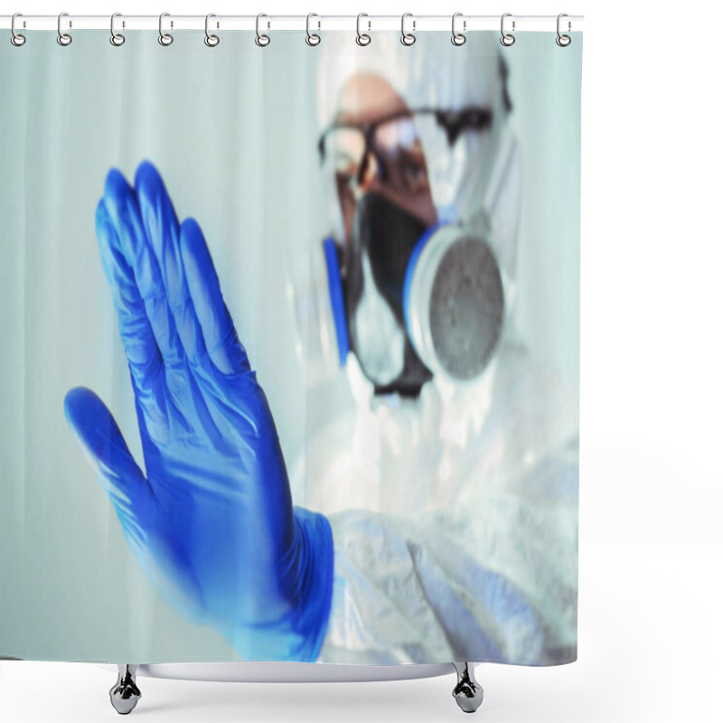 Personality  Bioterrorism. Selective Focus. Outbreak Of The Epidemic. Bokeh. Virus. Elimination. The Concept Of Microbiology. The Concept Of Health Care In Medicine. Shower Curtains