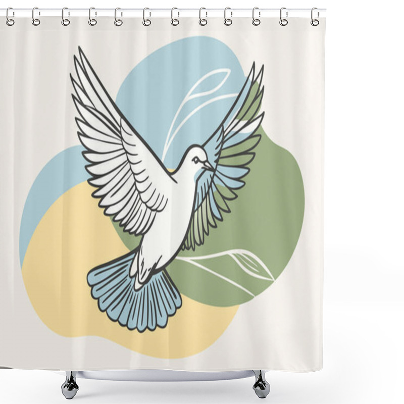 Personality  Stylized Flying Bird Illustration Highlighting Freedom And Grace Shower Curtains