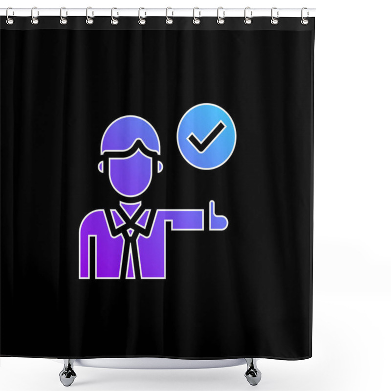 Personality  Approve Blue Gradient Vector Icon Shower Curtains