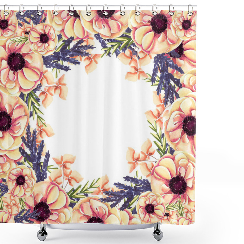 Personality  Round Floral Frame Shower Curtains