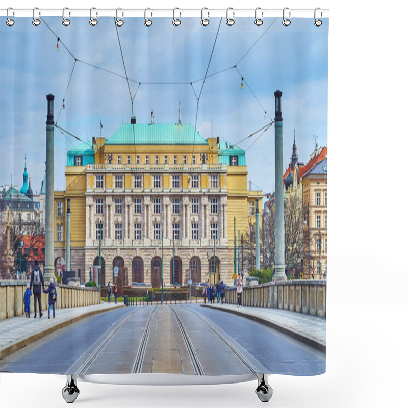 Personality  Historic Building Of Charles University From The Manes Bridge, Prague, Czechia Shower Curtains