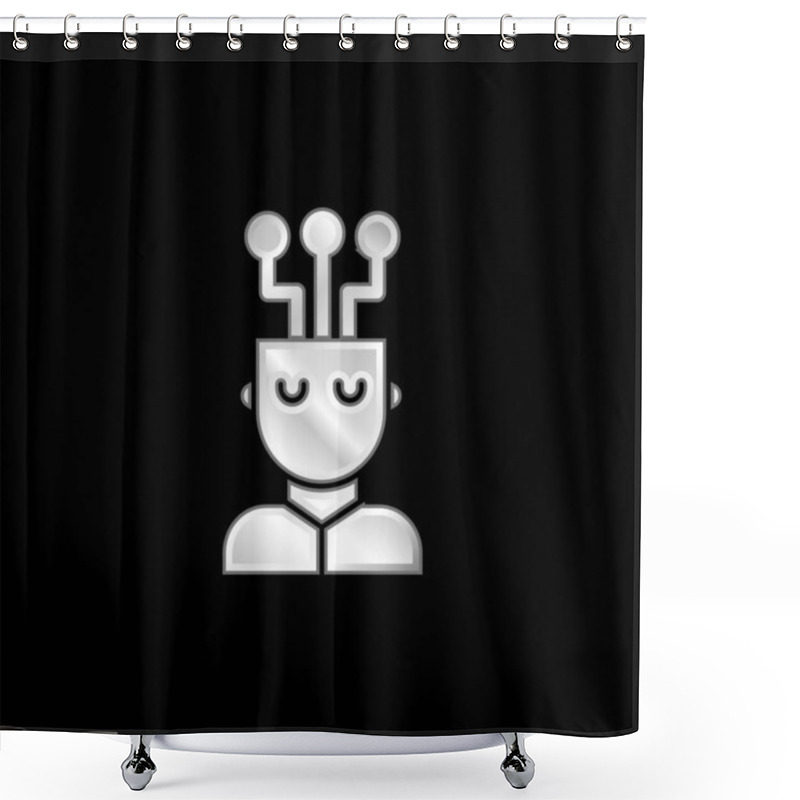 Personality  AI Silver Plated Metallic Icon Shower Curtains