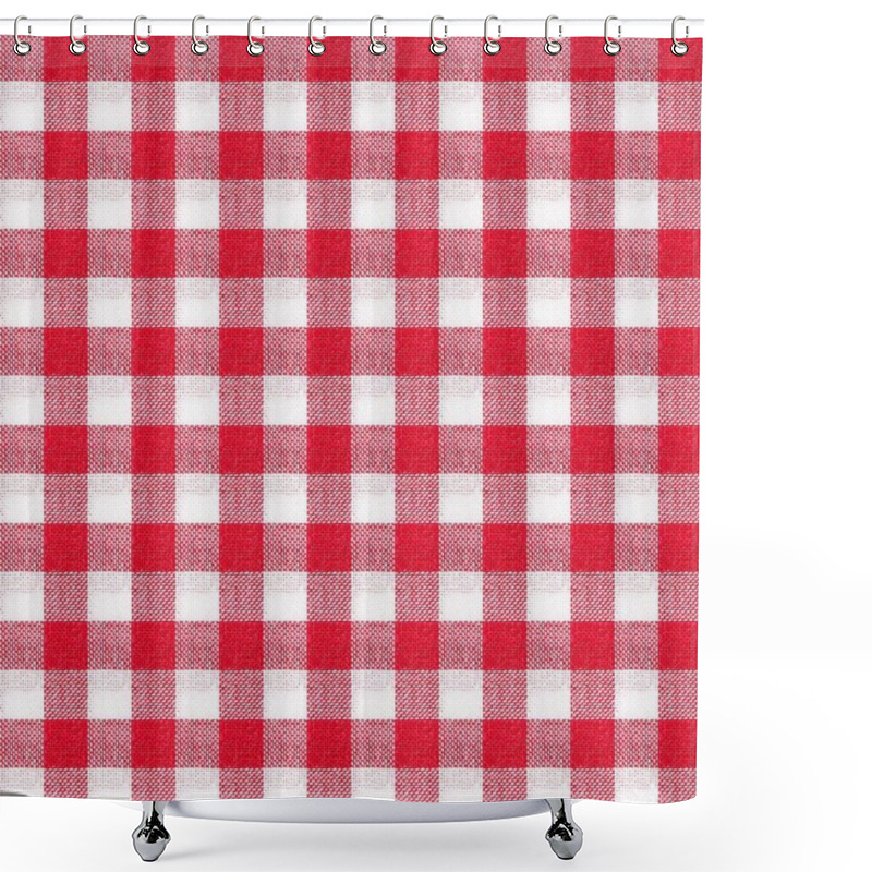 Personality  Red And White Tablecloth Texture Wallpaper Shower Curtains