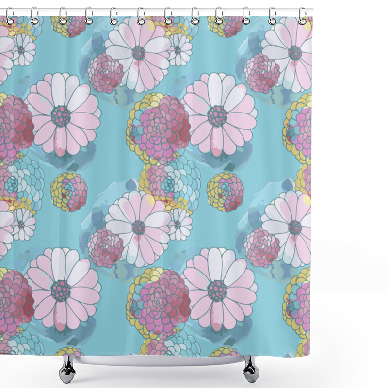 Personality  Seamless Vector Floral Texture Shower Curtains