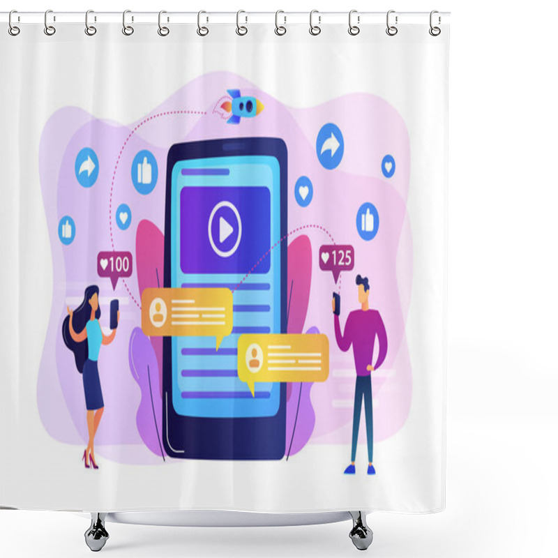 Personality  Viral Content Concept Vector Illustration Shower Curtains